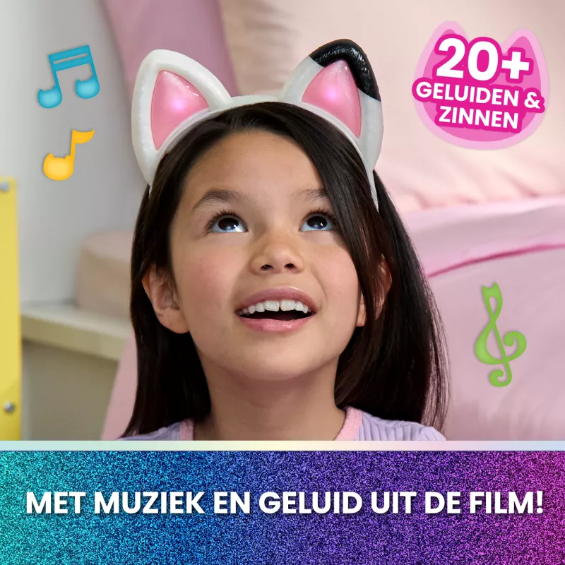 Gabbys Dollhouse: Der Film, Miauz-tastische interaktive Ohren, Stirnband mit Lichtern, Geräuschen & 3 Spielmodi, Spielzeug für Mädchen und Jungen ab 3 Jahren
