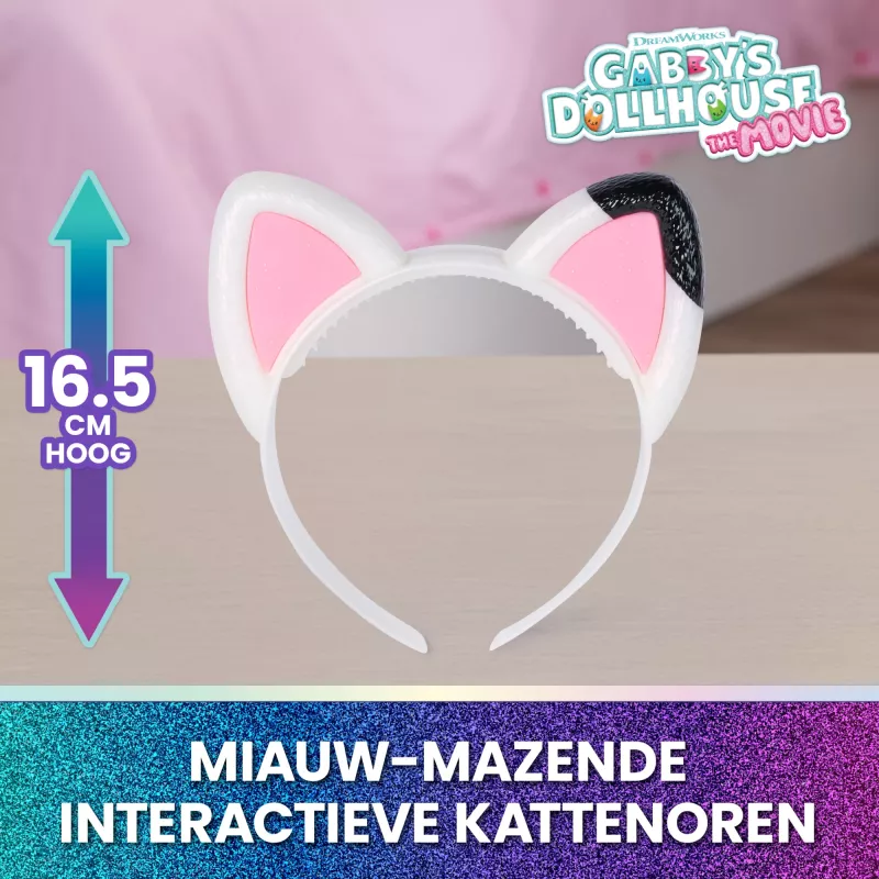 Gabbys Dollhouse: Der Film, Miauz-tastische interaktive Ohren, Stirnband mit Lichtern, Geräuschen & 3 Spielmodi, Spielzeug für Mädchen und Jungen ab 3 Jahren