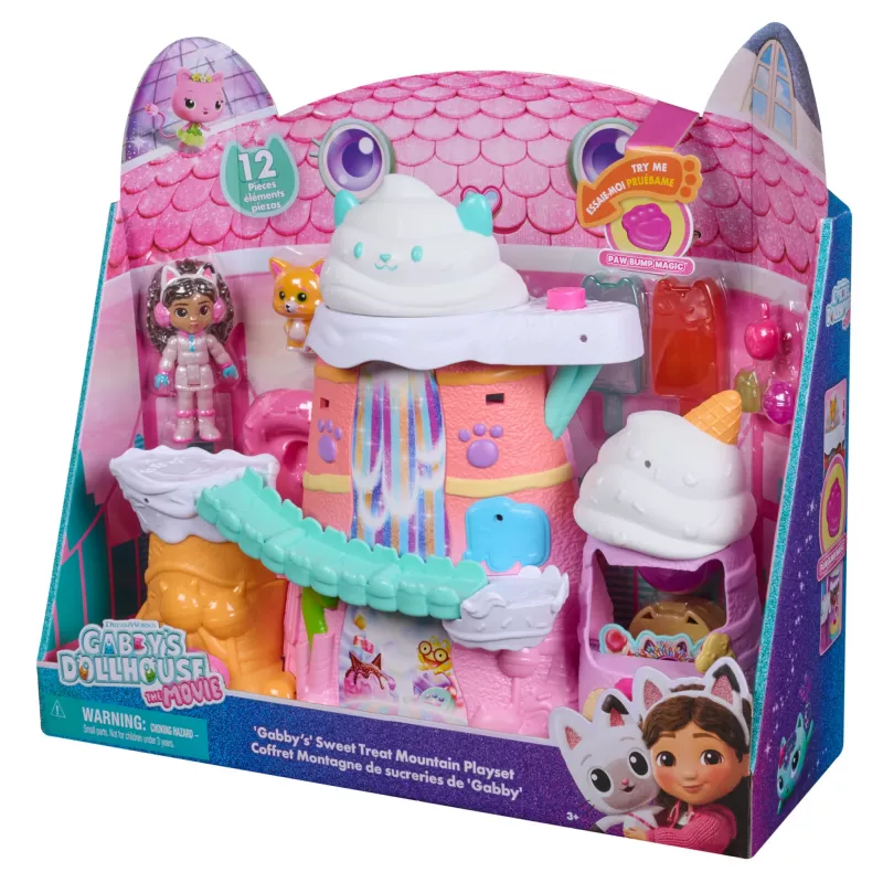 Spielset Spin Master Gabby's Dollhouse: The Movie – Gabbys Süßer-Leckereien-Berg, 12-teiliges Set mit Figuren und Zubehör, ab 3 Jahren