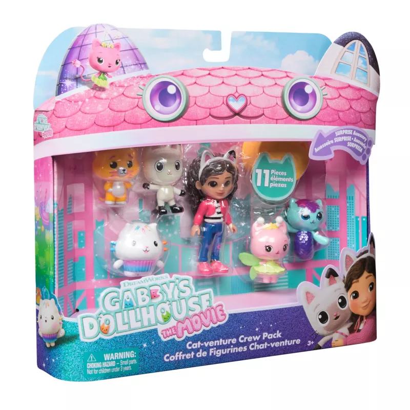 Gabby's Dollhouse DREAMWORKS The Movie, Cat-venture Crew Pack, 11-teiliges Spielfiguren-Set mit Zubehör, Spielzeug für Jungen und Mädchen ab 3 Jahren