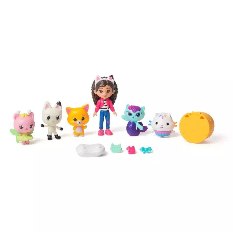 Gabby's Dollhouse DREAMWORKS The Movie, Cat-venture Crew Pack, 11-teiliges Spielfiguren-Set mit Zubehör, Spielzeug für Jungen und Mädchen ab 3 Jahren