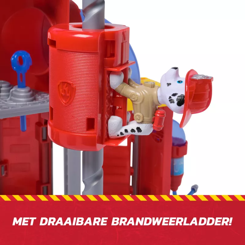 PAW Patrol Fire Rescue Command Center mit Marshall-Figur, Rettungsfeuerwehrauto, Lichter, Werfer & Soundeffekte, Kinderspielzeug für Jungen und Mädchen ab 3 Jahren