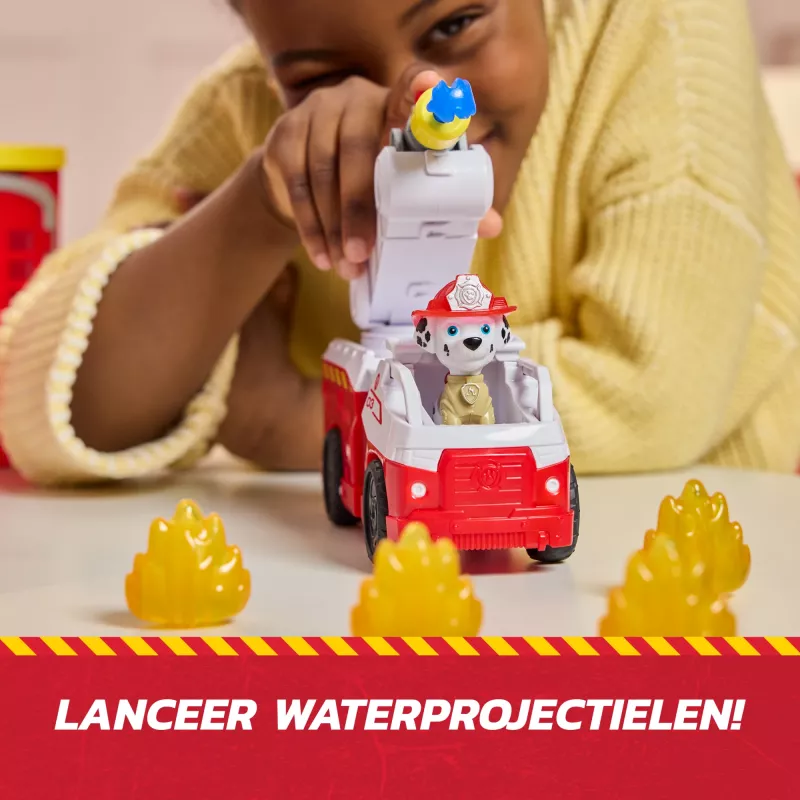 PAW Patrol Fire Rescue Command Center mit Marshall-Figur, Rettungsfeuerwehrauto, Lichter, Werfer & Soundeffekte, Kinderspielzeug für Jungen und Mädchen ab 3 Jahren