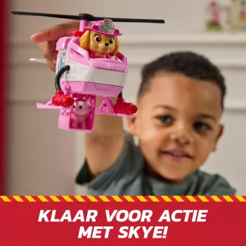 PAW Patrol Fire Rescue: Skye Rettungs-Helikopter mit Actionfigur, Katzenfreund und Spielzeughubschrauber, Spielzeug für Jungen und Mädchen ab 3 Jahren