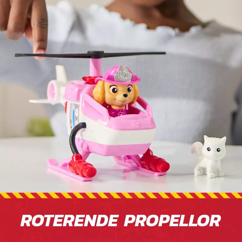 PAW Patrol Fire Rescue: Skye Rettungs-Helikopter mit Actionfigur, Katzenfreund und Spielzeughubschrauber, Spielzeug für Jungen und Mädchen ab 3 Jahren