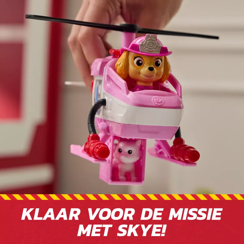 PAW Patrol Fire Rescue: Skye Rettungs-Helikopter mit Actionfigur, Katzenfreund und Spielzeughubschrauber, Spielzeug für Jungen und Mädchen ab 3 Jahren