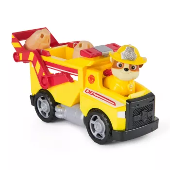 PAW Patrol Fire Rescue: Rubble Rescue Feuerwehr-Kipplaster mit Actionfigur, Projektilen und Spielzeug-LKW, Spielzeug für Jungen und Mädchen ab 3 Jahren
