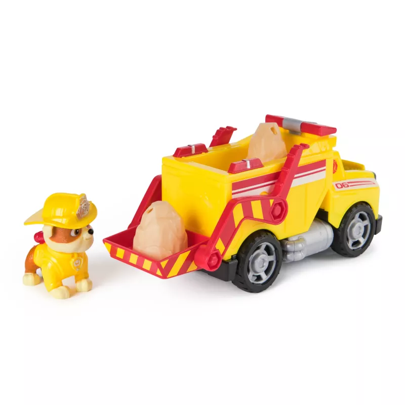 PAW Patrol Fire Rescue: Rubble Rescue Feuerwehr-Kipplaster mit Actionfigur, Projektilen und Spielzeug-LKW, Spielzeug für Jungen und Mädchen ab 3 Jahren