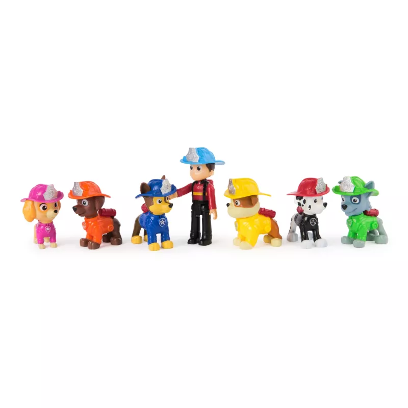 PAW Patrol Feuerwehr-Rettungsteam-Packung mit 7 Sammel-Actionfiguren, inkl. Ryder und 6 Fellfreunde, Spielzeug für Jungen und Mädchen ab 3 Jahren