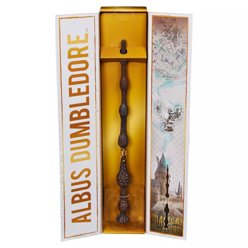 Wizarding World Harry Potter, 30,5 cm Magischer Sammlerzauberstab Albus Dumbledore mit Ständer & Druckguss-Icon, Magische Geschöpfe, Kostümzubehör