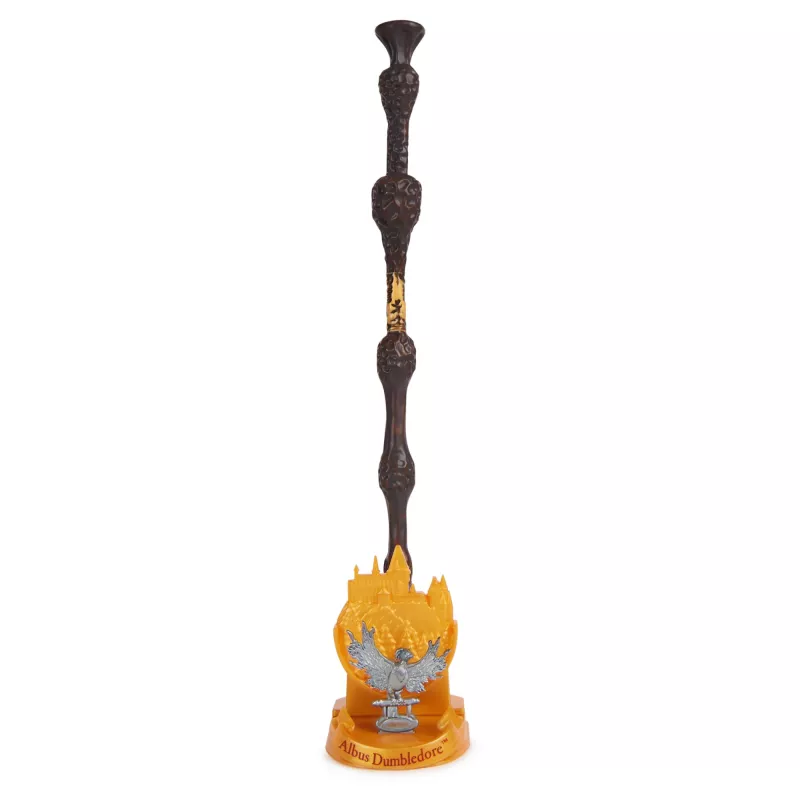 Wizarding World Harry Potter, 30,5 cm Magischer Sammlerzauberstab Albus Dumbledore mit Ständer & Druckguss-Icon, Magische Geschöpfe, Kostümzubehör