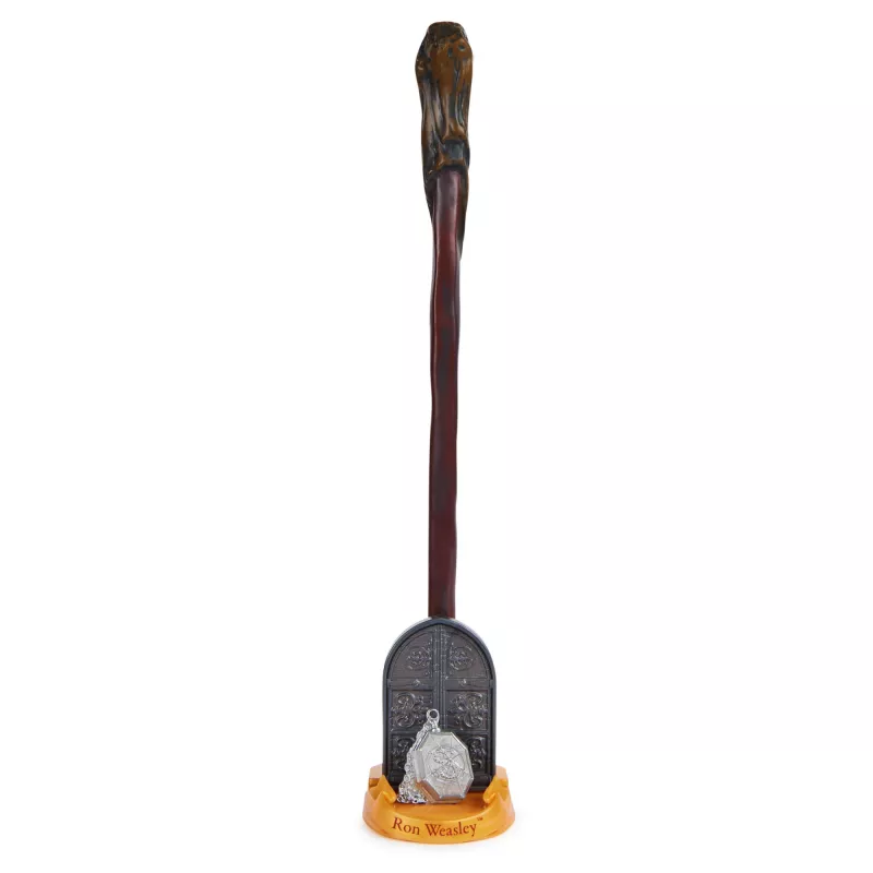 Wizarding World Harry Potter, 12 Zoll magischer Collector Ron Weasley Zauberstab, Ständer & Druckguss-Ikone, magische Artefakte, Accessoire für Kostüme