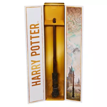 Wizarding World Harry Potter, 12-Zoll magischer Sammler-Harry-Potter-Zauberstab mit Ständer & Druckguss-Ikone, Magische Geschöpfe, Accessoire für Kostüme