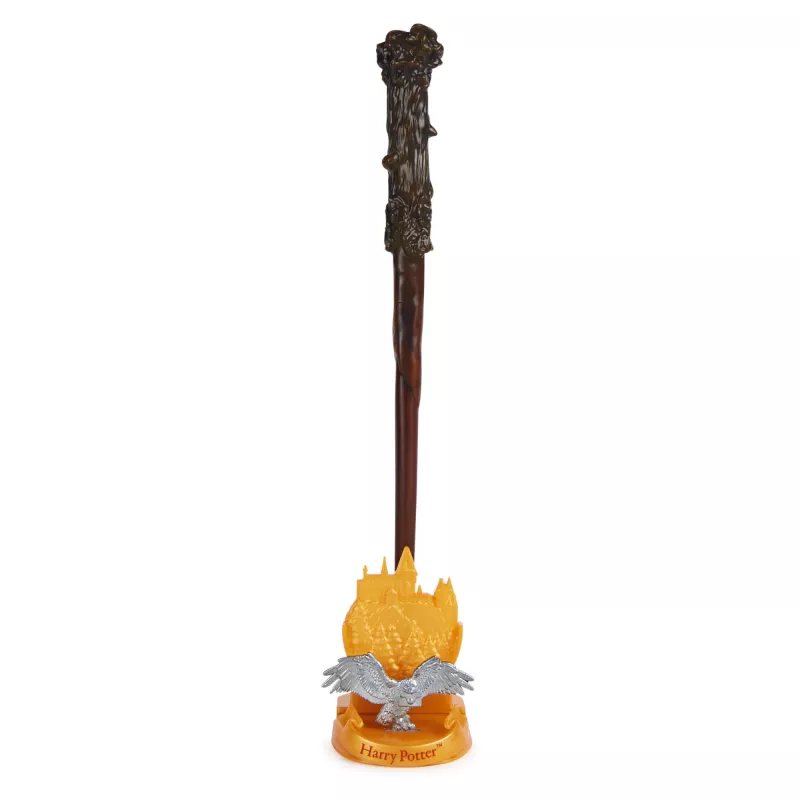Wizarding World Harry Potter, 12-Zoll magischer Sammler-Harry-Potter-Zauberstab mit Ständer & Druckguss-Ikone, Magische Geschöpfe, Accessoire für Kostüme