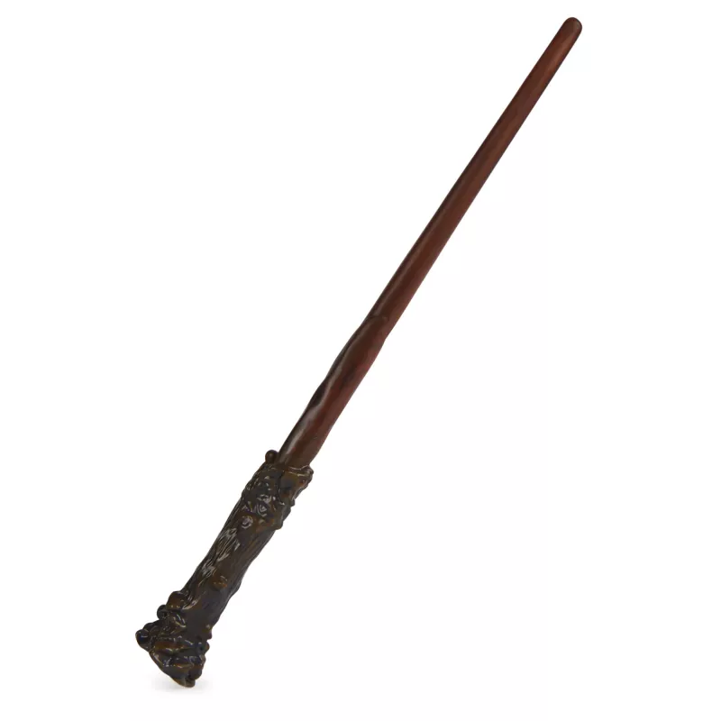 Wizarding World Harry Potter, 12-Zoll magischer Sammler-Harry-Potter-Zauberstab mit Ständer & Druckguss-Ikone, Magische Geschöpfe, Accessoire für Kostüme