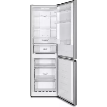 Gorenje Kühl-Gefrierkombination NRK619CAXL4 SI, 304 L, SN-N, 6 kg/24h, C, Fresh Zone-Fach, Grau