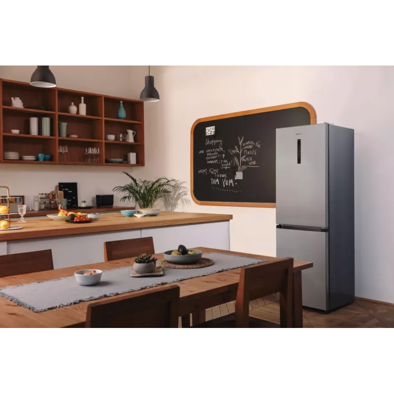 Gorenje Kühl-Gefrierkombination NRK619CAXL4 SI, 304 L, SN-N, 6 kg/24h, C, Fresh Zone-Fach, Grau