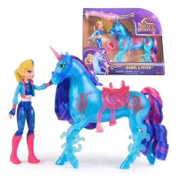 Spielzeugfigur Spin Master Unicorn Academy Isabel mit echter Mähne und Schweif und Bürste