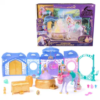 Spielset Spin Master Unicorn Academy Stall mit Springbrunnen, Licht- und Soundeffekten