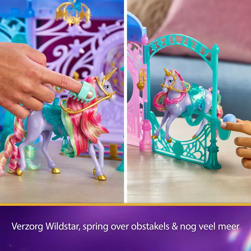 Spielset Spin Master Unicorn Academy Stall mit Springbrunnen, Licht- und Soundeffekten