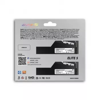 Desktop DDR5 RAM PATRIOT Viper Elite 5 Ultra 64GB (2x32GB) 6000MHz CL28 1,4V mit Kühlkörper