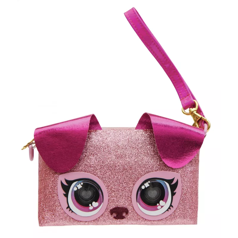 Purse Pets, Keepin’ It Clutch Dazzling Diva Welpen-Spielzeug und Handgelenktasche mit aufleuchtenden Regenbogenaugen, Spielzeug für Mädchen ab 4 Jahren