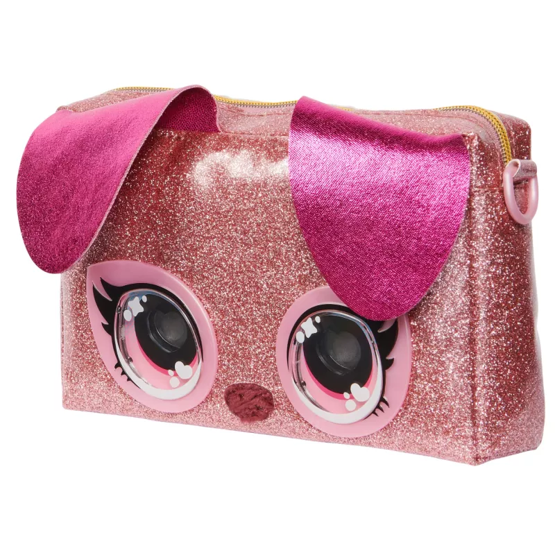 Purse Pets, Keepin’ It Clutch Dazzling Diva Welpen-Spielzeug und Handgelenktasche mit aufleuchtenden Regenbogenaugen, Spielzeug für Mädchen ab 4 Jahren
