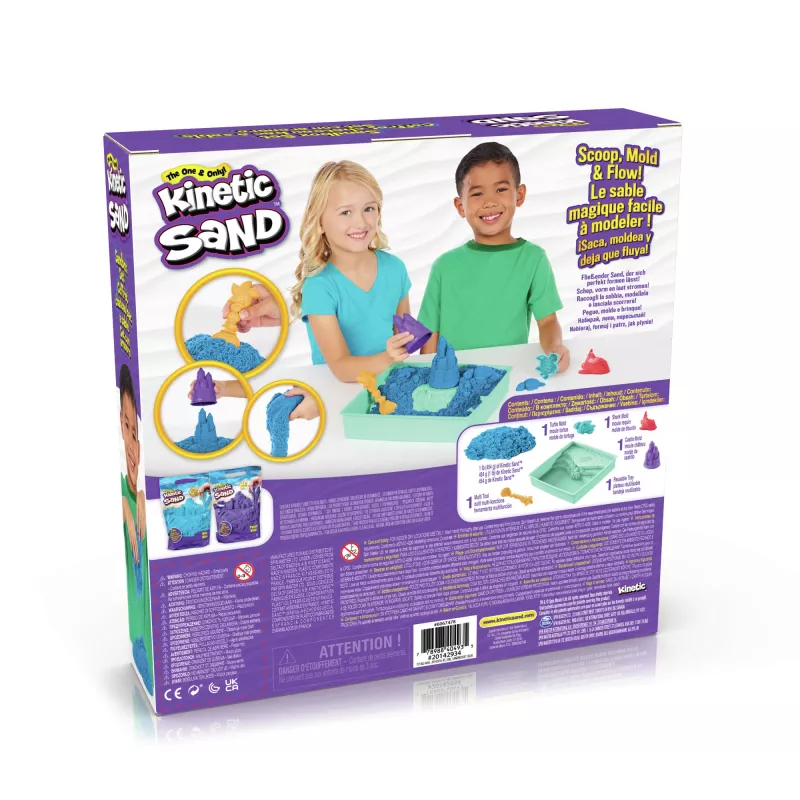 Kinetic Sand, Sandkasten-Set, kreative Ostergeschenke, enthält 1 lb blauen formbaren Spielsand, 4 Werkzeuge & Formen, Aufbewahrung, sensorisches Spielzeug für Kinder ab 3 Jahren
