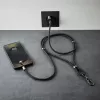 Intenso USB-C Lade-Lanyard Telefon-Halsbandkabel 60W Schnellladung verstellbare Länge 1,65m Nylon Schwarz