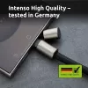 Intenso USB-C Lade-Lanyard Telefon-Halsbandkabel 60W Schnellladung verstellbare Länge 1,65m Nylon Schwarz