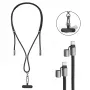 Intenso USB-C Lade-Lanyard Telefon-Halsbandkabel 60W Schnellladung verstellbare Länge 1,65m Nylon Schwarz