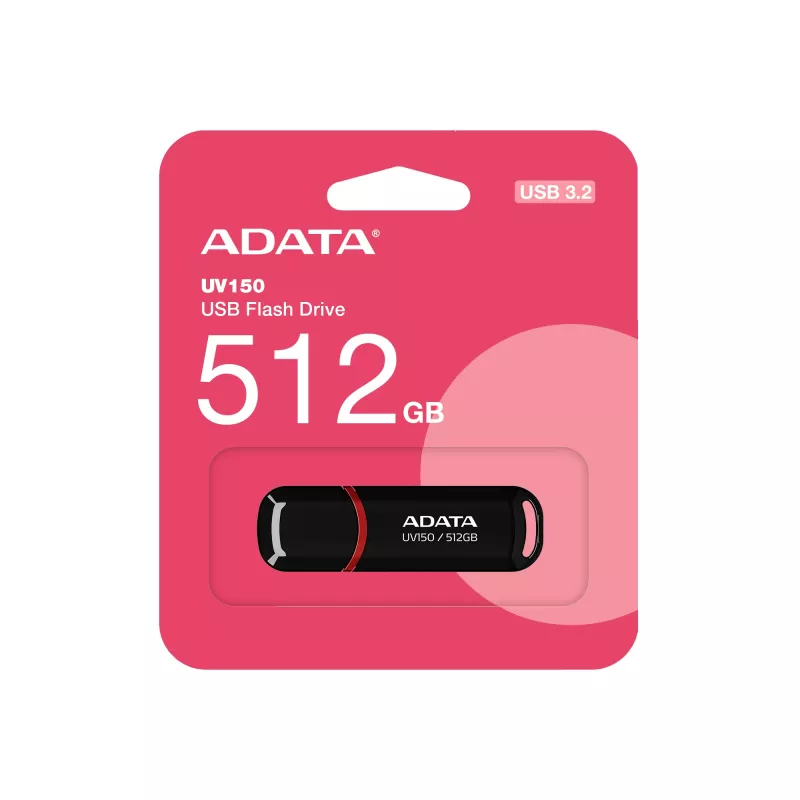 ADATA UV150 USB-Flash-Laufwerk 512 GB USB Typ-A 3.2 Gen 1 (3.1 Gen 1) Schwarz, Rot