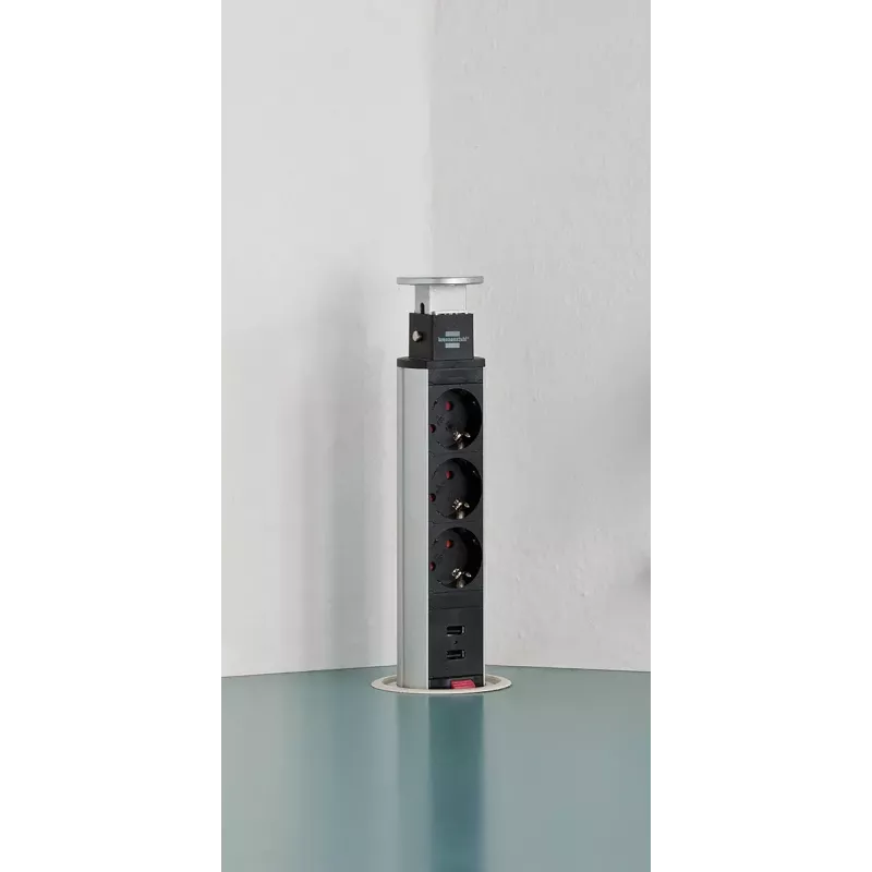 Steckdosenleiste Brennenstuhl 1396200013 2m 3 AC-Ausgänge Innenbereich Aluminium Schwarz