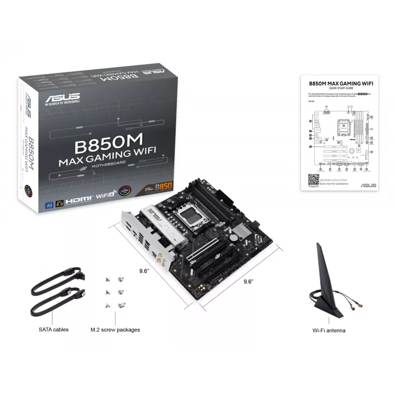 Motherboard ASUS B850M MAX GAMING WIFI AMD B850 Socket AM5 micro ATX