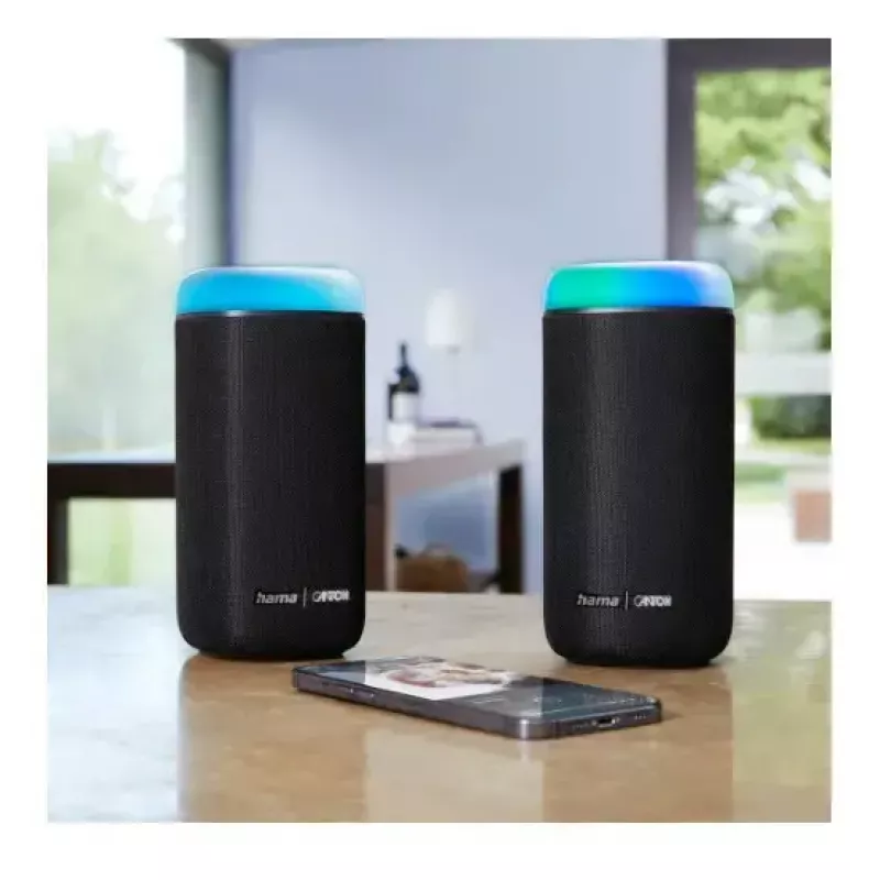 Bluetooth-Lautsprecher CANTON Glow Pro von HAMA, schwarz, 3,5-mm-Klinke, LED-Lichteffekte