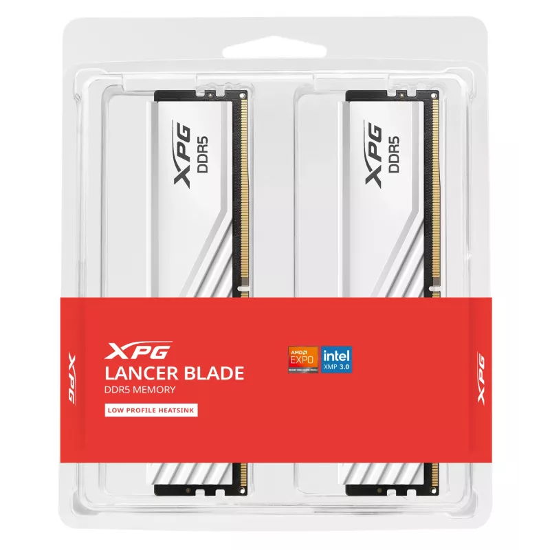 DIMM 32 GB DDR5-5600 (2x 16 GB) Dual-Kit, Arbeitsspeicher weiß, AX5U5600C4616G-DTLABWH, XPG Lancer Blade, INTEL XMP, AMD EXPO