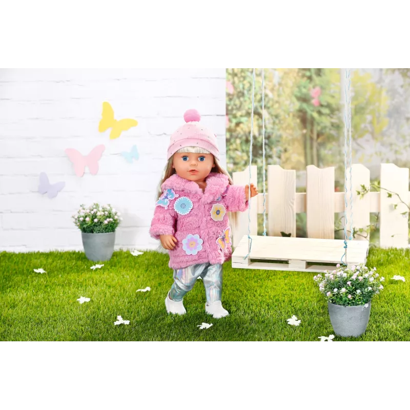 Puppenkleidungsset BABY born Pinkes Mantelset 43 cm zusammenklappbar