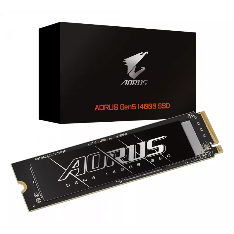 M.2 NVMe SSD GIGABYTE AORUS Gen5 14000 — 4 TB, PCIe 5.0, Lesen 14100 MB/s, Schreiben 12600 MB/s