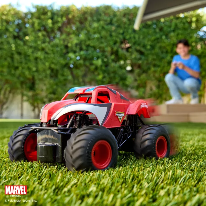 Monster Jam, Marvel The Amazing Spider-Man RC Monster Truck, Maßstab 1:24, Kinderspielzeug für Jungen und Mädchen ab 4 Jahren