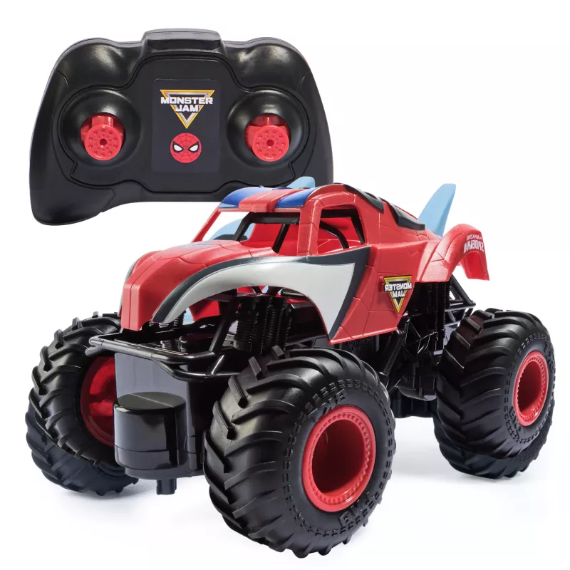 Monster Jam, Marvel The Amazing Spider-Man RC Monster Truck, Maßstab 1:24, Kinderspielzeug für Jungen und Mädchen ab 4 Jahren