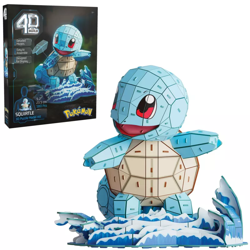 4D Build, Pokémon Squirtle 3D-Modellbausatz, Pokémon-Figur, Kanto Erstpartner-Kollektion, Schreibtischdeko, 180 Teile, ab 12 Jahren