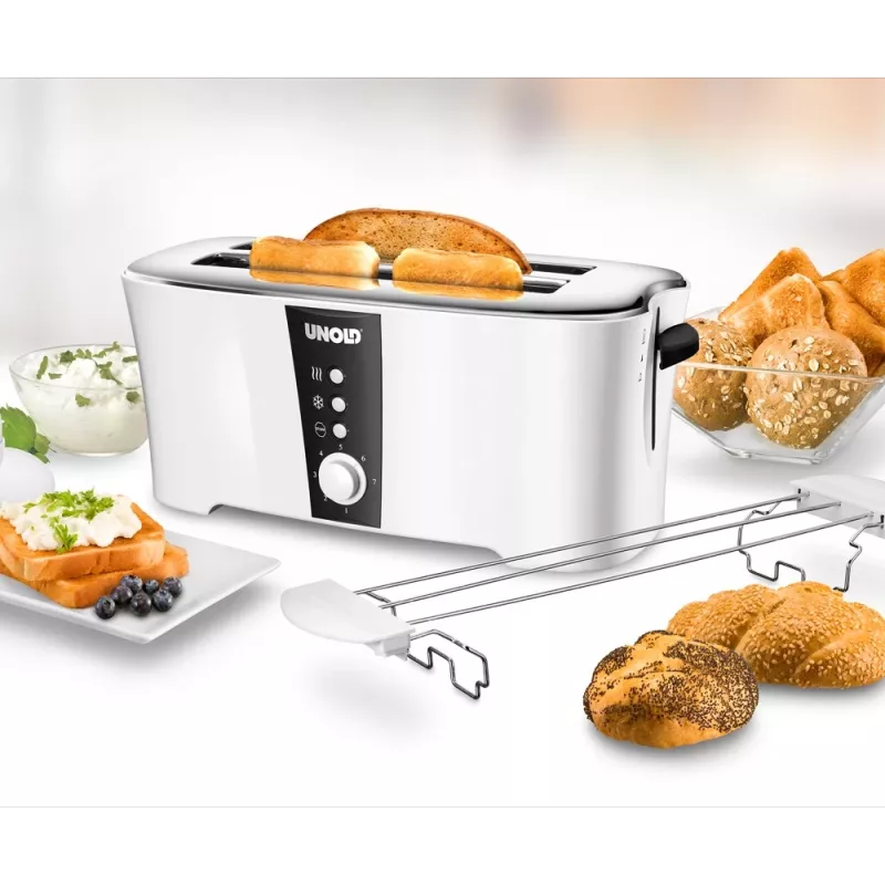 Toaster Unold Design Dual 4 Scheiben 1350 W Schwarz Weiß