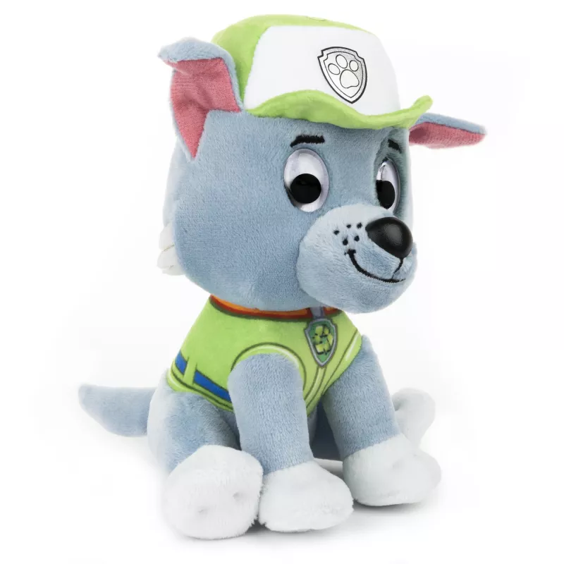 PAW Patrol GUND Offizielles Rocky-Plüschtier in typischer Recycling-Uniform, Stofftier ab 1 Jahr, 15 cm
