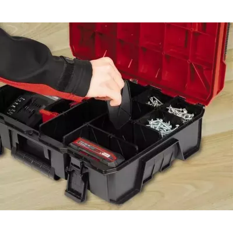 Kleinteilekasten Einhell E-Case S-F Polypropylen Schwarz Rot 42x28x9,5 cm
