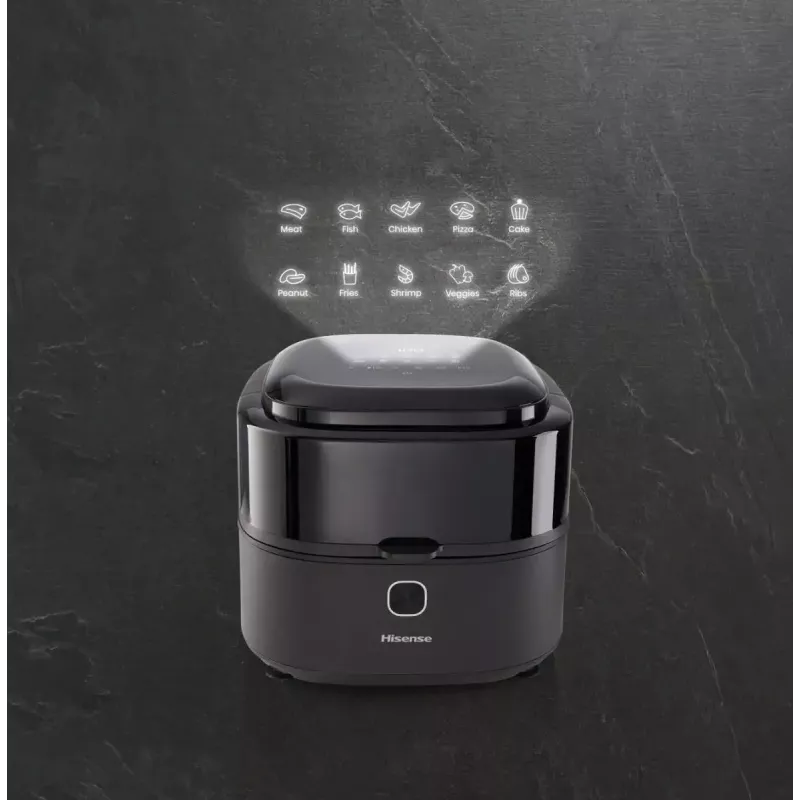 Hisense HAF1350DR Single 6,7 L Standgerät 1350 W Heißluftfritteuse Schwarz
