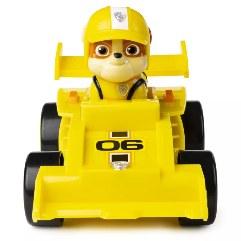PAW Patrol , Ready, Race, Rescue Rubble’s Race & Go Deluxe Fahrzeug mit Sound, für Kinder ab 3 Jahren