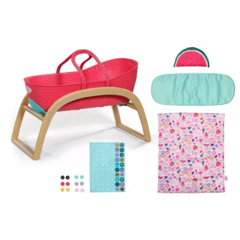 Puppenwiege zapf creation BABY born 3-in-1 Pinplay — Puppenmöbel, umwandelbare Wiege/Bett/Tragetasche