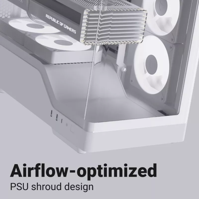 PC-Gehäuse AEROCOOL Geh Midi P500A Weiß — Midi-Tower ATX-Gehäuse, weiße Oberfläche