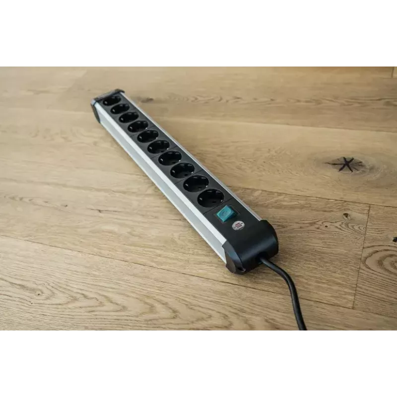 Mehrfachsteckdose Brennenstuhl 1391030000 3m 10 AC-Ausgänge Indoor Schwarz Silber