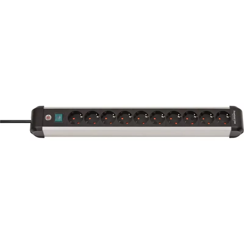 Mehrfachsteckdose Brennenstuhl 1391030000 3m 10 AC-Ausgänge Indoor Schwarz Silber